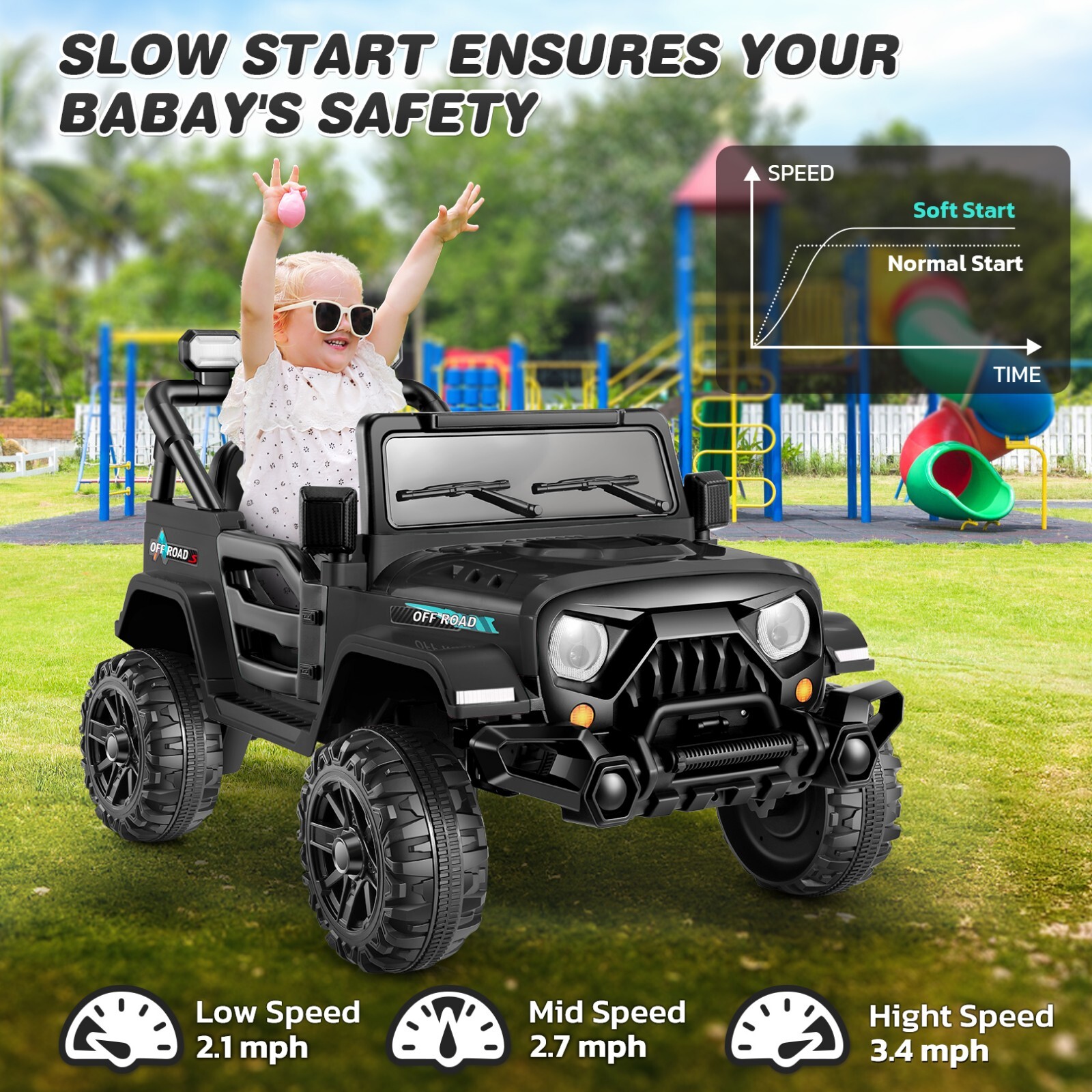 Kids Electric Ride On Truck 12V Power Battery Car w/ Remote Control MP3 Player