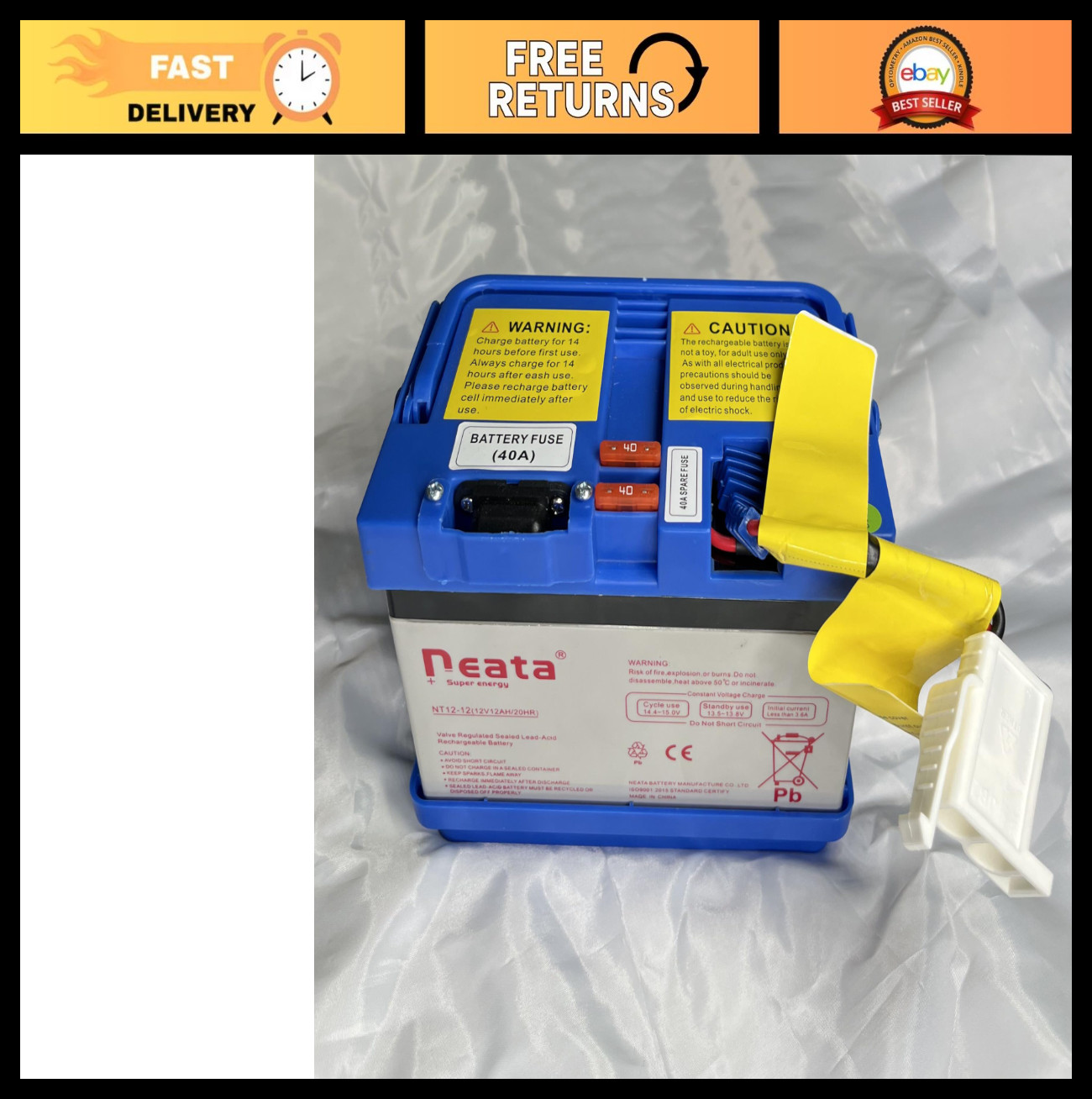 12V 12Ah Rechargeable Battery for Disney Frozen Sleigh, Yamaha Raptor 700R, Ride