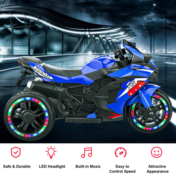 2025 Kids Ride On Dirt Bike 12V Electric Motorcycle 3 Wheels Light Music Xmas