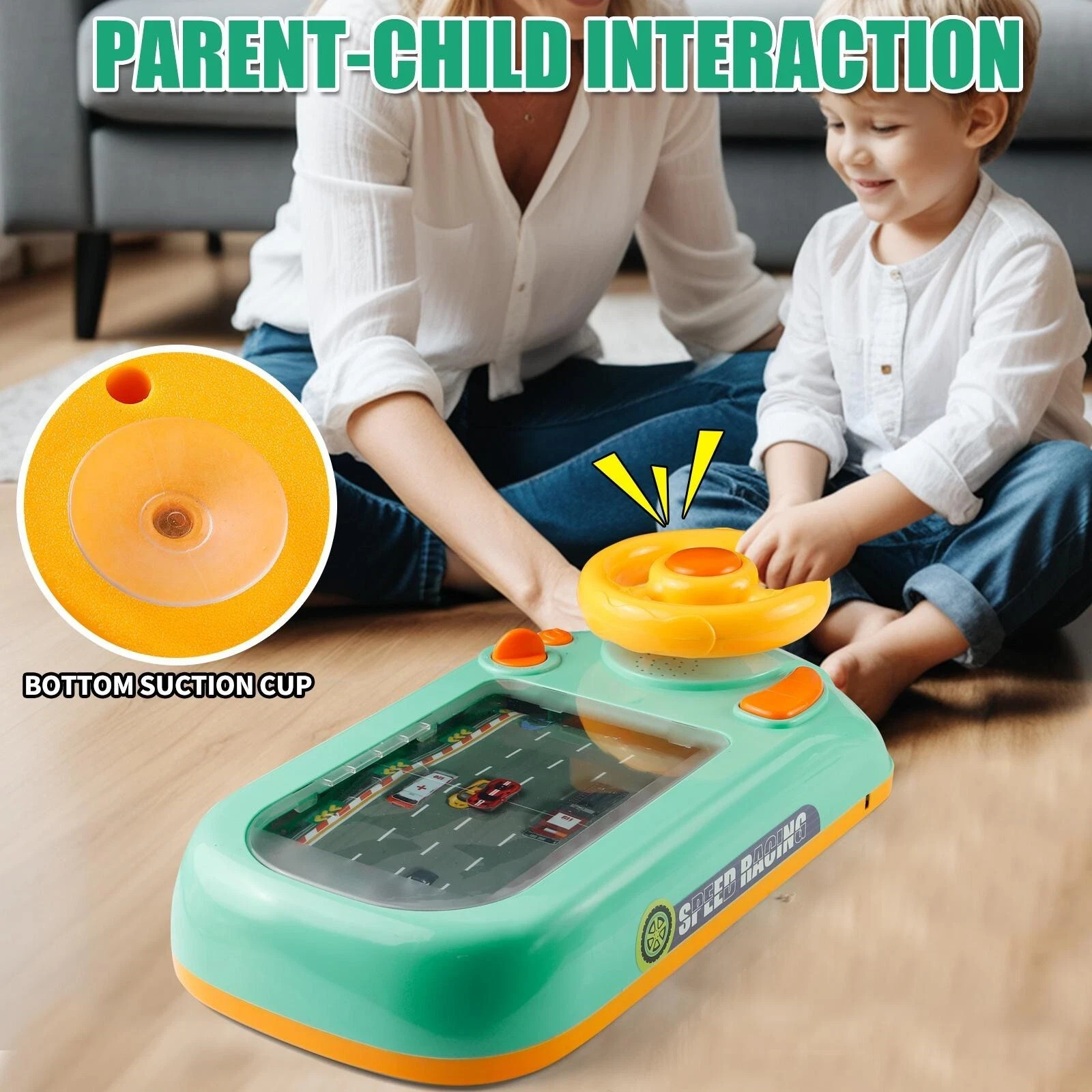 Car Racing Adventure Toy, Musical steering Wheel Racing Car Toy for Kids, Toddle