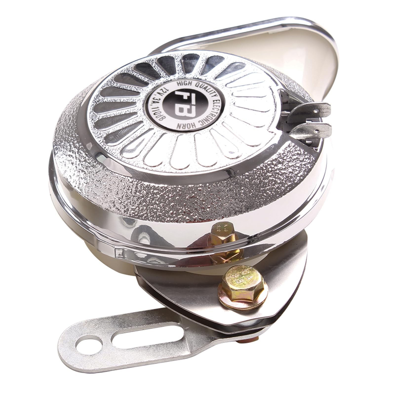 12V Car Horn, 3 Variable Sounds, Chrome Silver Digital, Motorcycle, Electric