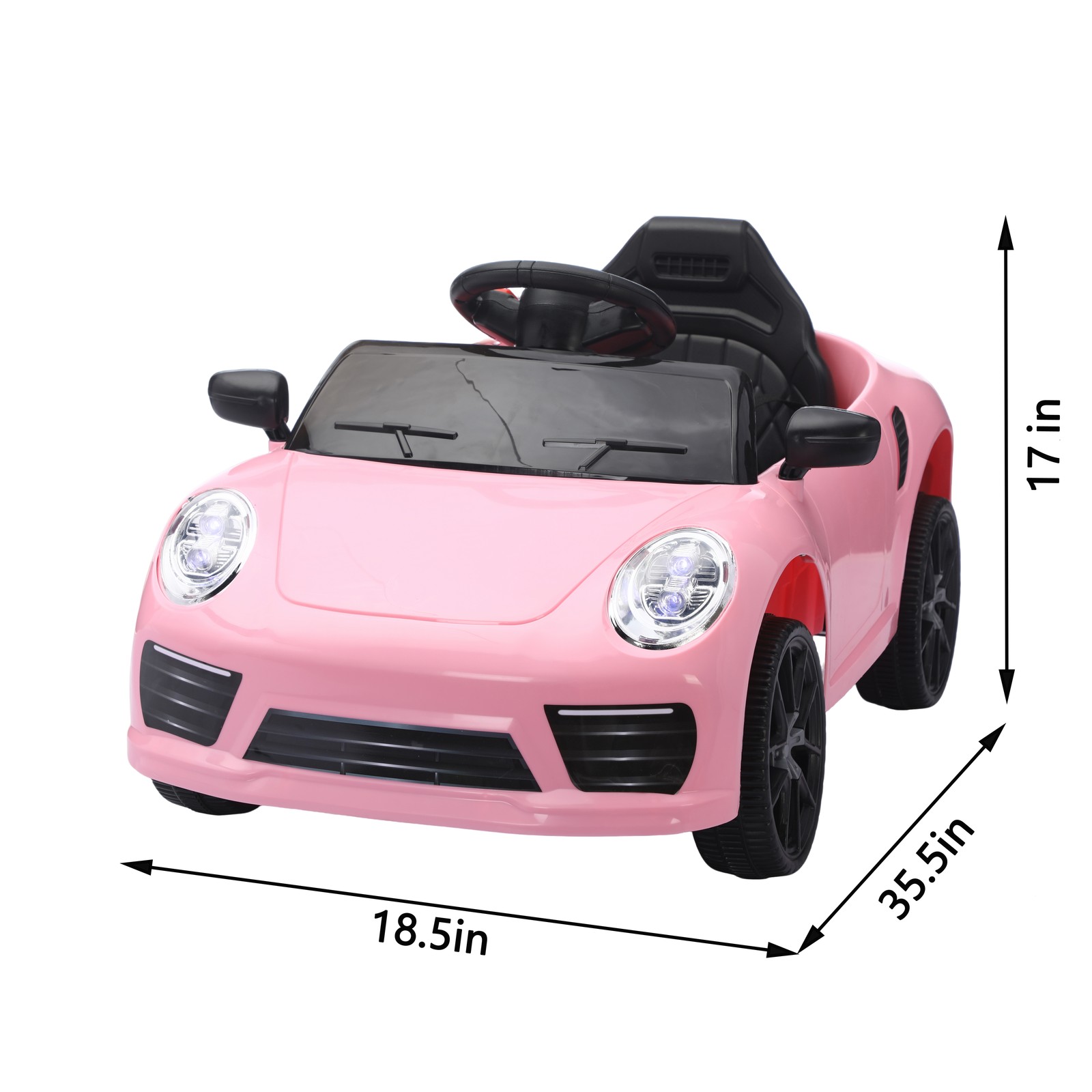 Ride on car Kids Electric Car Riding Toys for Kids W/Remote Control Swing Pink