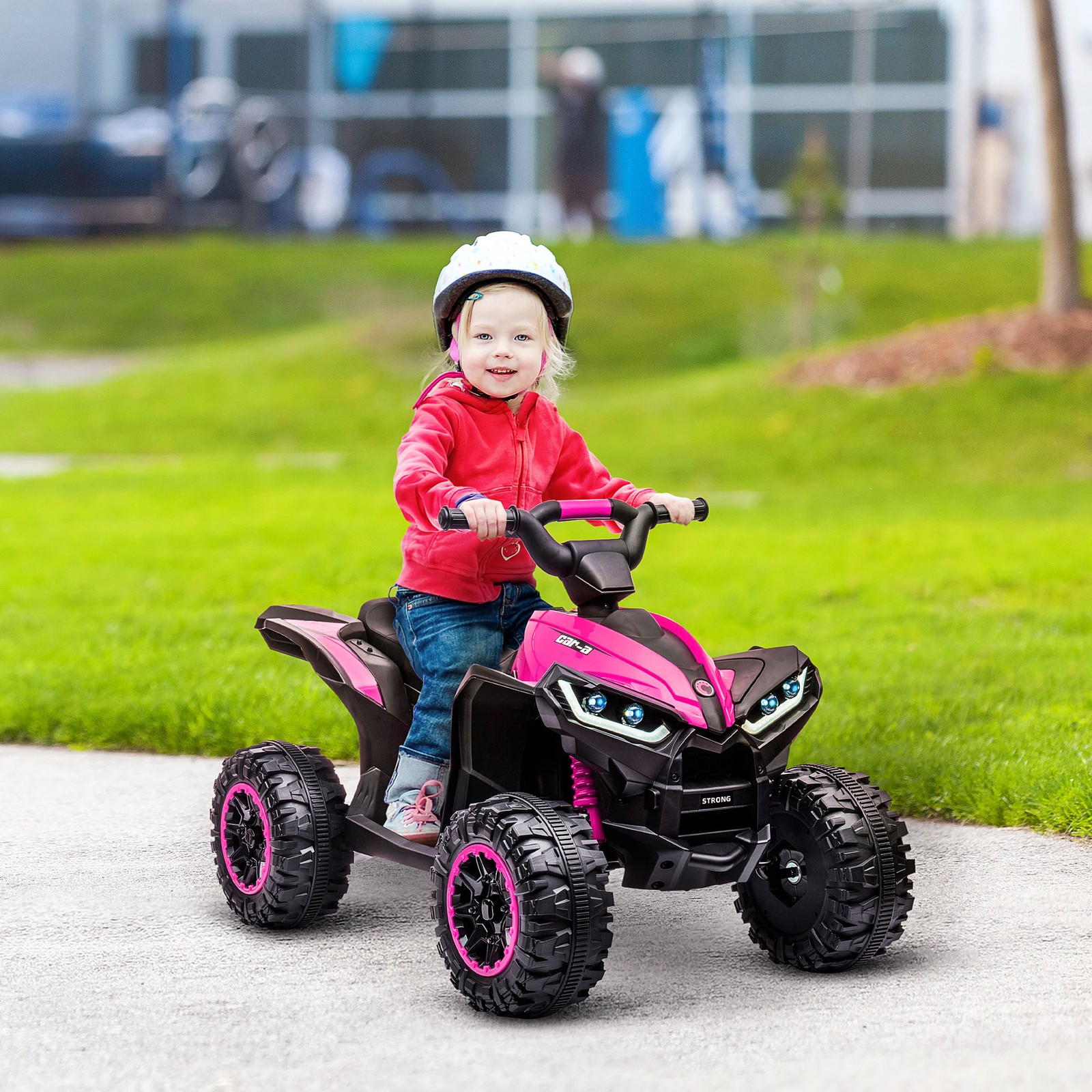 12V Kids ATV Quad Car with Forward & Backward Function, Pink