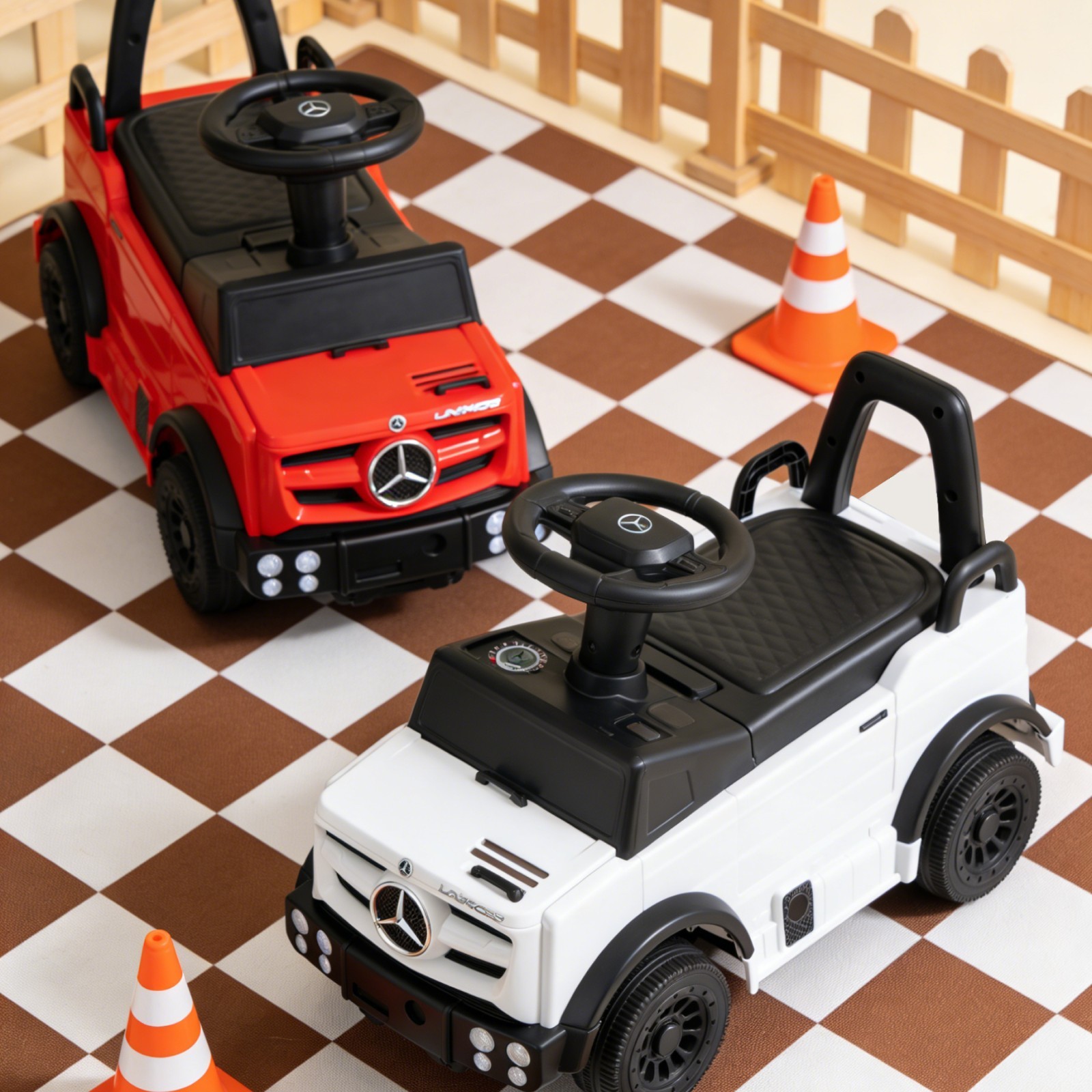 Red Kids Ride On Car Outdoor Stroller Mercedes Push Car Ride Racer for Age 1-3