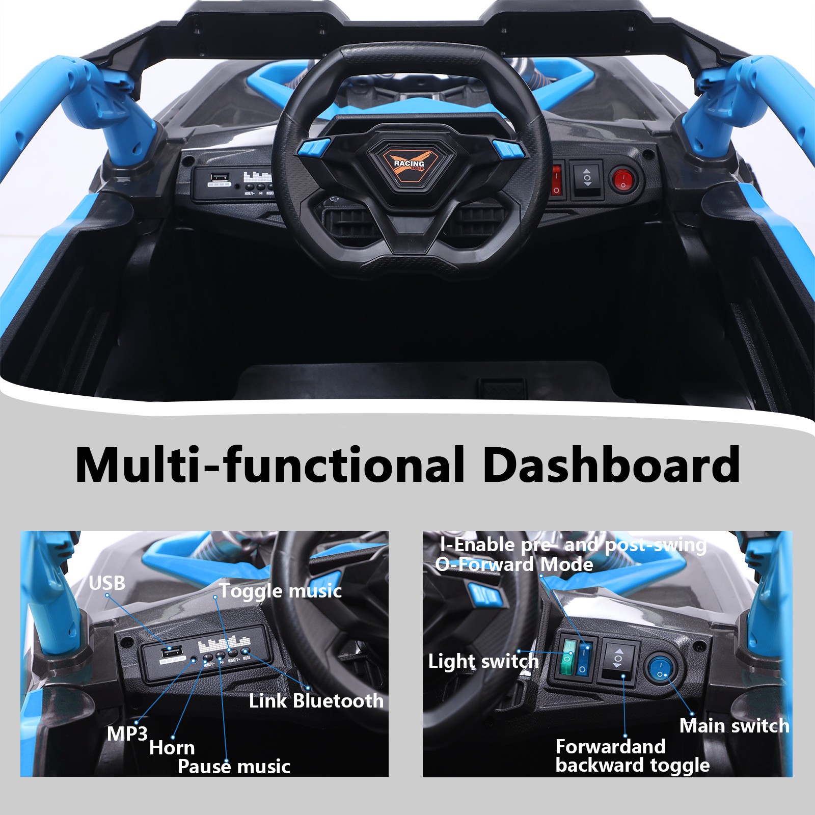 24V Kids Ride on UTV Car 2 Seater Off-Road Electric Truck Power Wheels W/ Remote