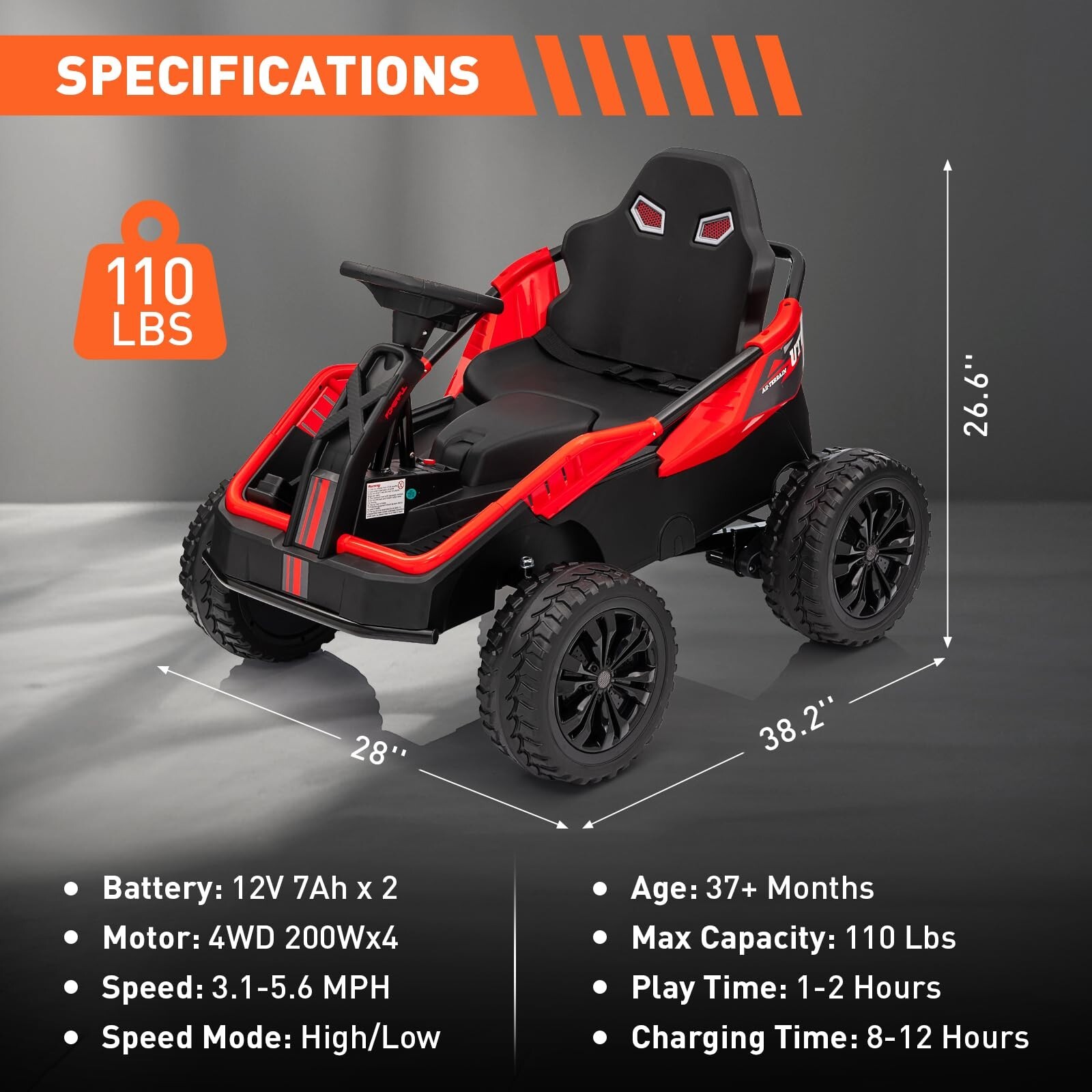 24V Kids Ride on Toy Electric Car Battery Power Wheel UTV w/Remote Control Music