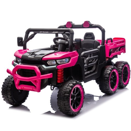 24V Kids Ride on Electric Car UTV w/Remote, LED, Battery Power Wheels Truck,Pink