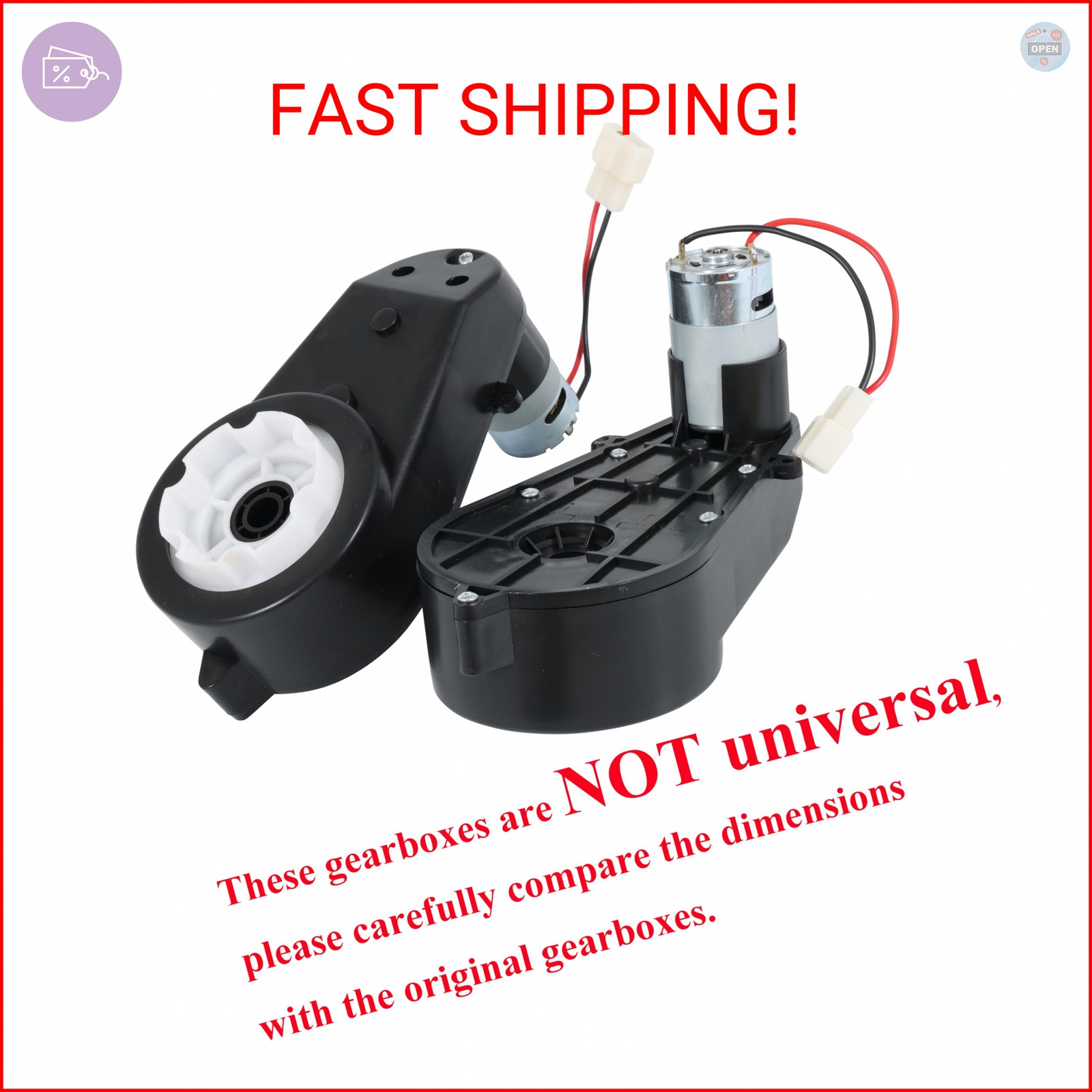 2 Pcs Kids Ride On Car Gearbox 550 12V Motor 40000RPM, Electric Motor Gearbox Mo