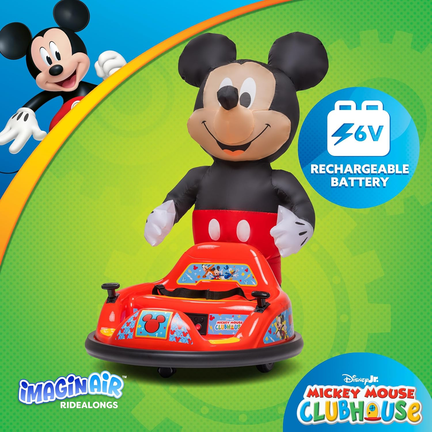 6V Mickey Mouse Toys Toddler Bumper Car – Ride on Toddler Toy, Kids Electric Bum