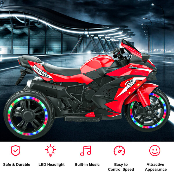 2025 Kids Ride On Dirt Bike 12V Electric Motorcycle 3 Wheels Light Music Xmas