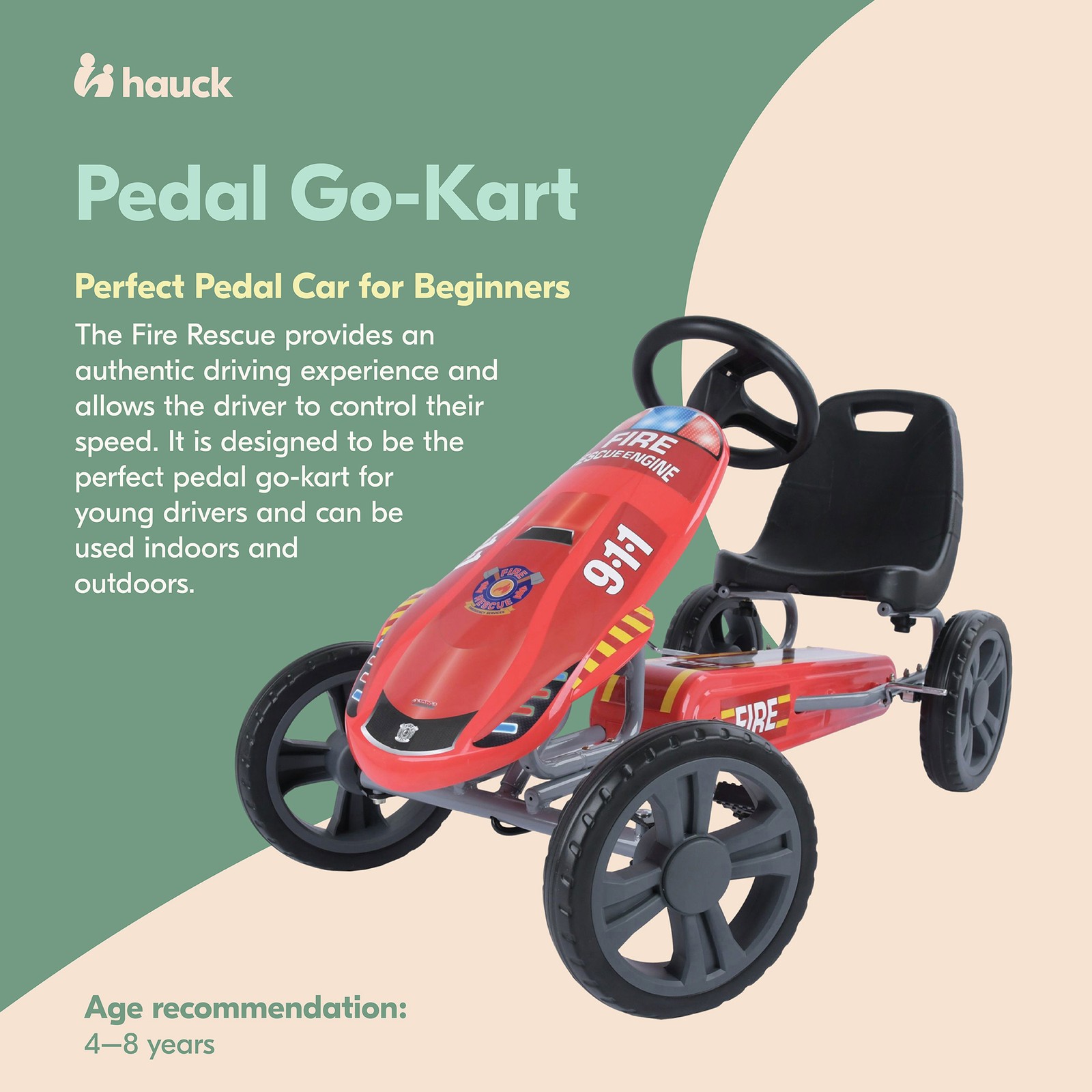 hauck Speedster Pedal Go Kart with Bucket Seat for Kids Ages 4 to 8 (For Parts)