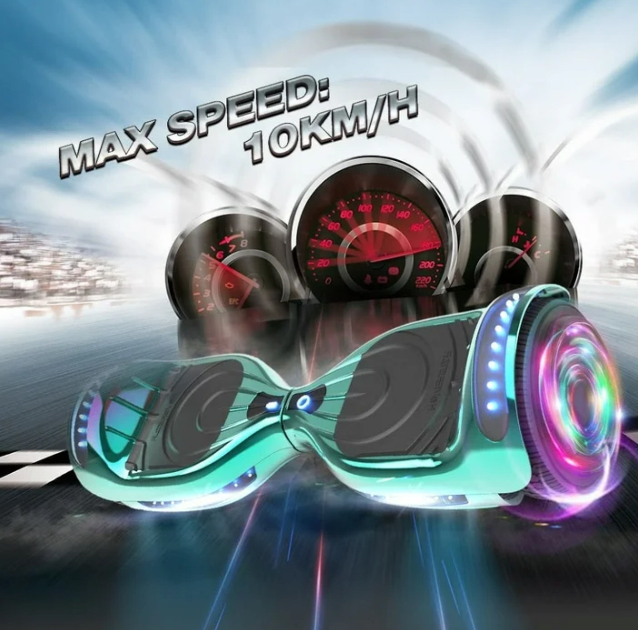 Hoverstar 2.0 Electric Balance Wheel 6.5 inch LED Flash Wheel Turquoise