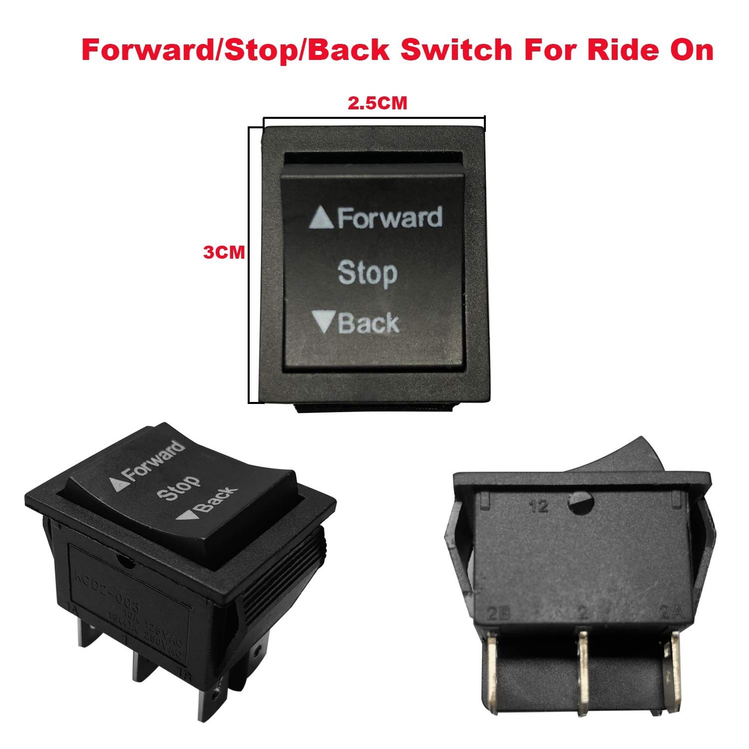 2PCS Forward Reverse Shift Switch for Kids Ride-On Toys Accessories Forward Stop