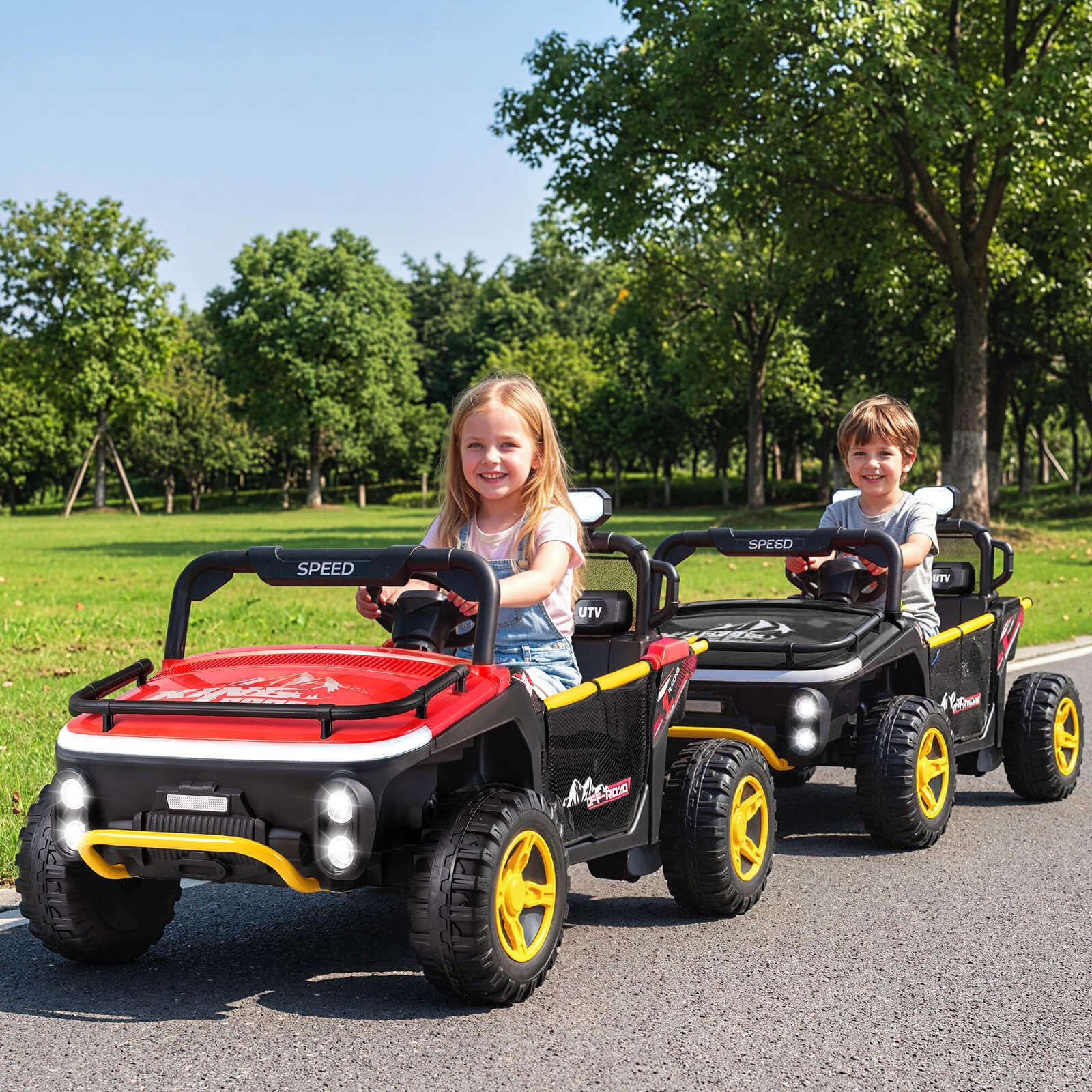 24V Ride on Toy for Big Kid’s 2 Seater Ride on UTV Truck Car w/ Remote Control