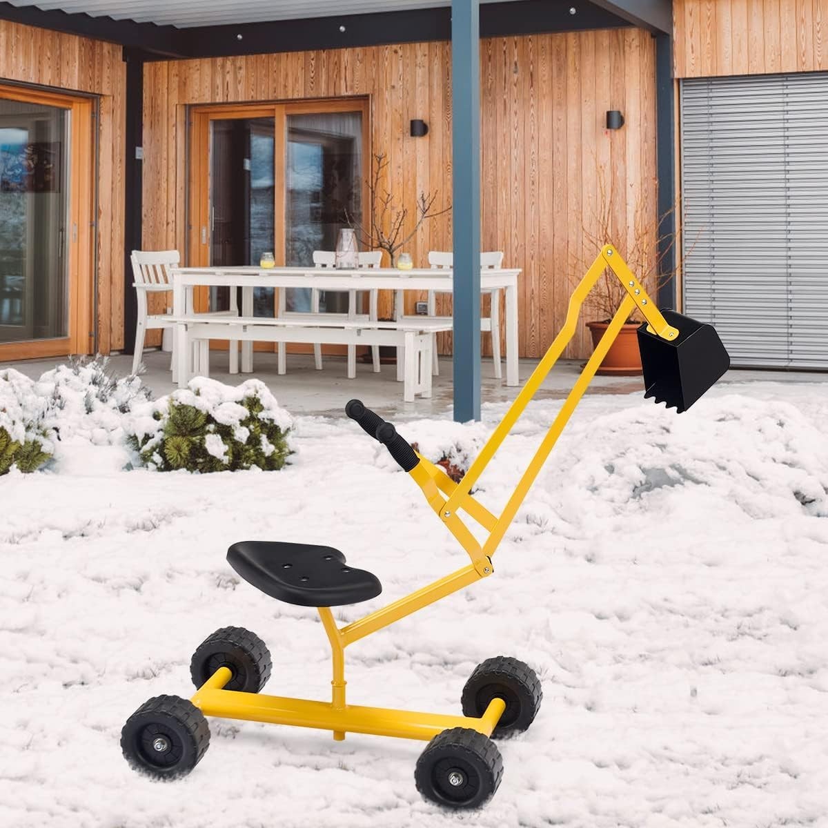 Sturdy Kids Excavator Toy with Rotating Seat & Wheels for All-Season Play
