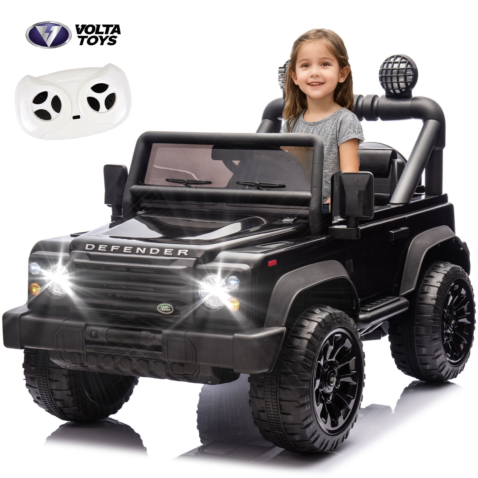 24V Kids Ride On Car Licensed Land Rover Defender w/Remote,ELectric Toys, Black