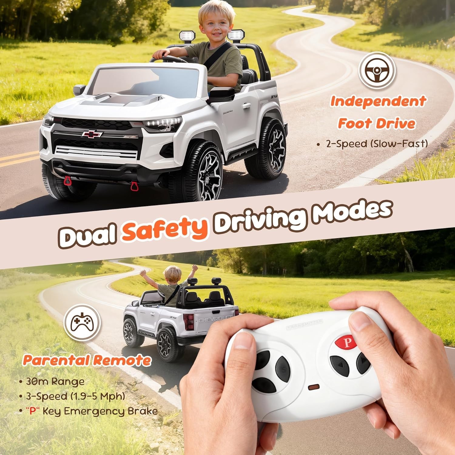 Licensed Chevrolet Colorado ZR2 24V 2-Seater Ride On Car for Kids Electric car