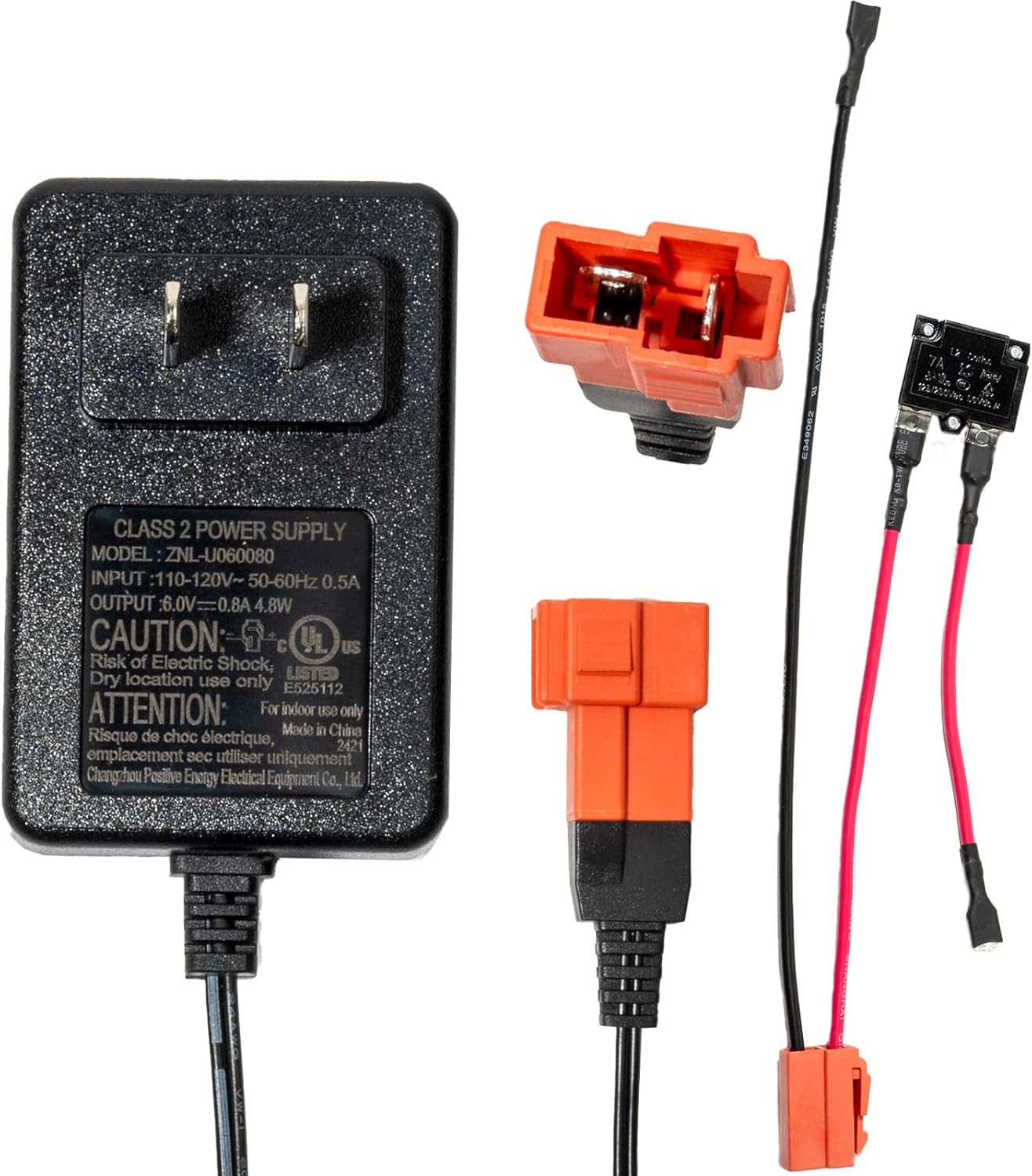 2Pin 6V Charger For Kids Ride On Car With Wiring Harnesses Parts Replacement 6V