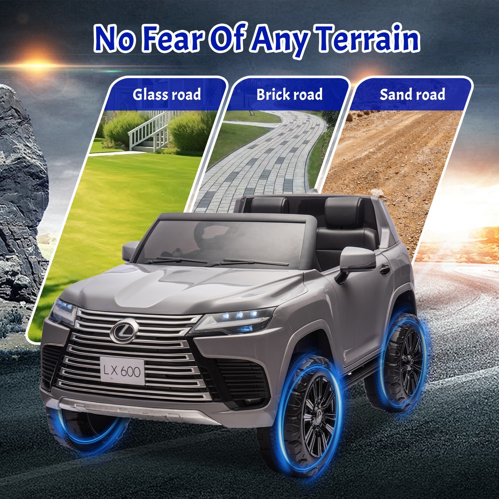 24V Kids Ride On Car Licensed LEXUS LX600 SUV w/Remote,Dual 55W Motors,Grey