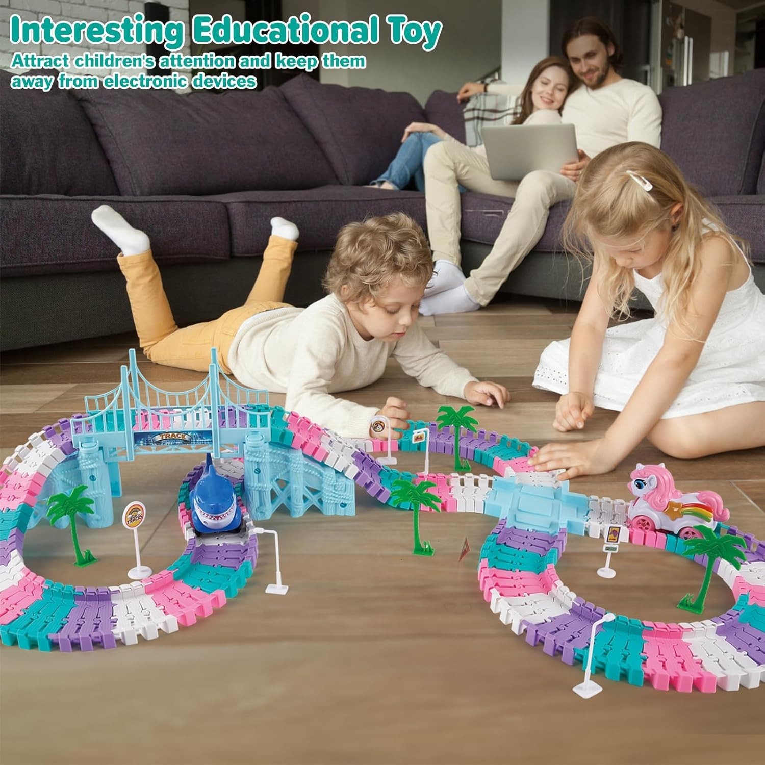 Car Toys for Kid 4-6, 194 PCS Race Car Track for Kids Ages 4-8, Monster Truck…