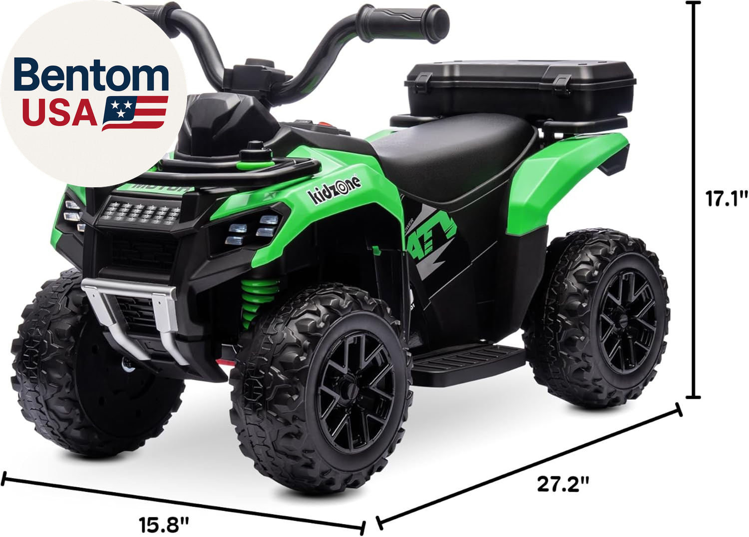 6V Ride on ATV, Battery Powered 4-Wheeler Electric Vehicle for Toddlers W/Blueto