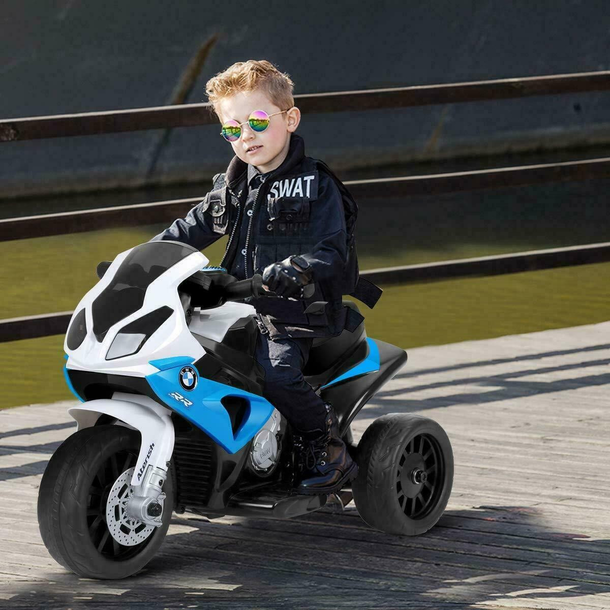 Kids Ride On Motorcycle BMW Licensed 6V Electric 3 Wheels Bicycle w/ Music Navy