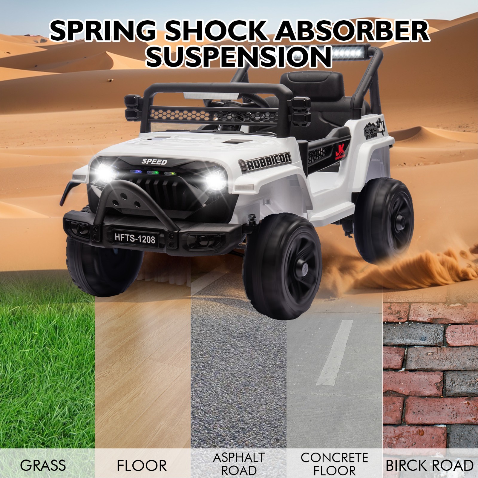 12V Electric Car Ride On Truck for Kids w/ Remote, Powered Wheels Toys,White