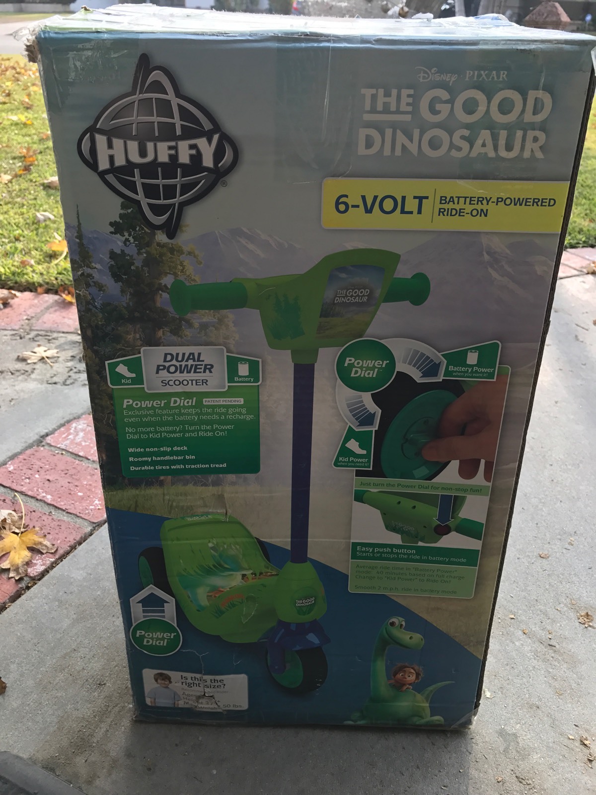 Huffy Disney Pixar The Good Dinosaur 6v Battery Powered Ride on Scooter