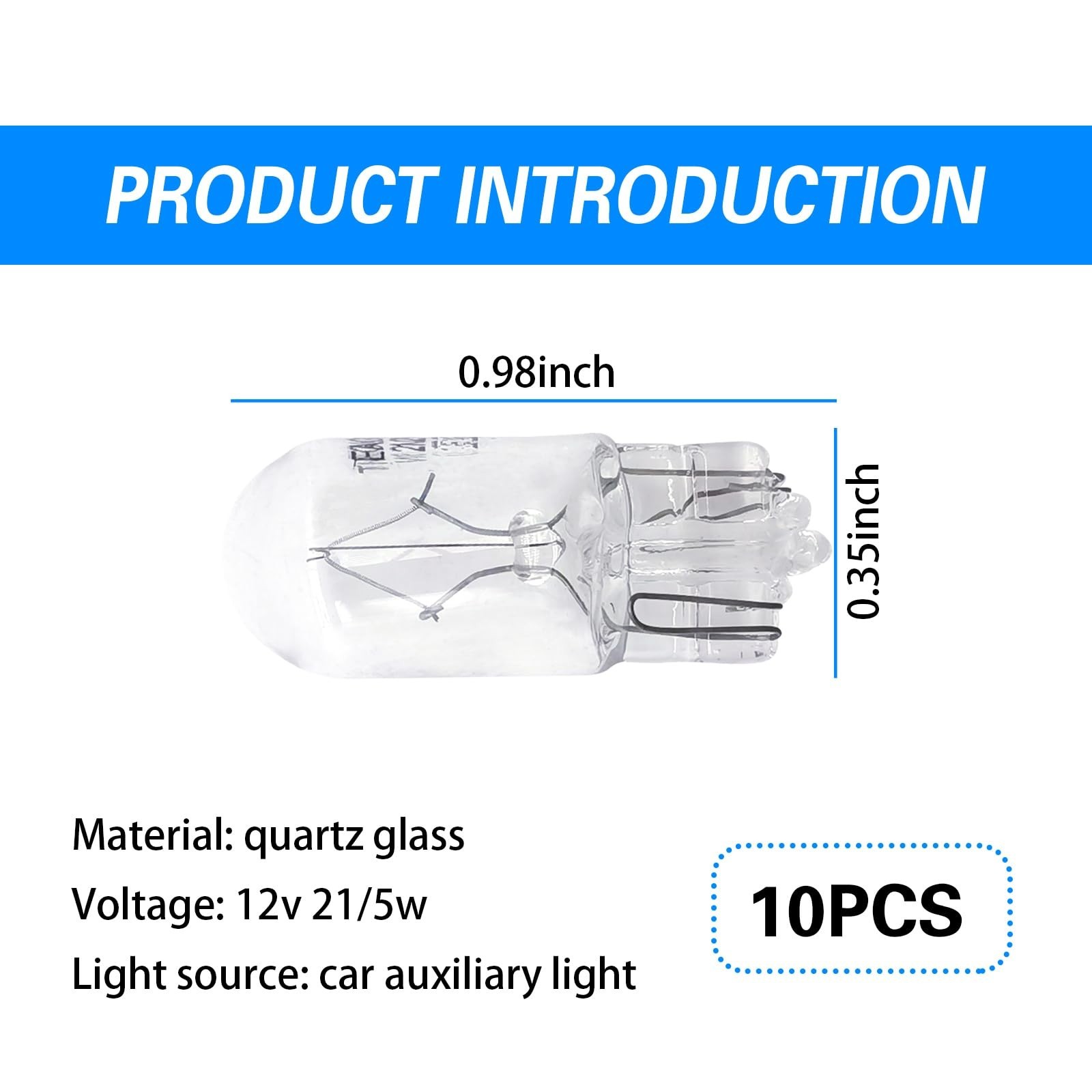10 PCS Flat Foot T10 Car Small Light,168 192 12V 5W Low Power High Transmitta…