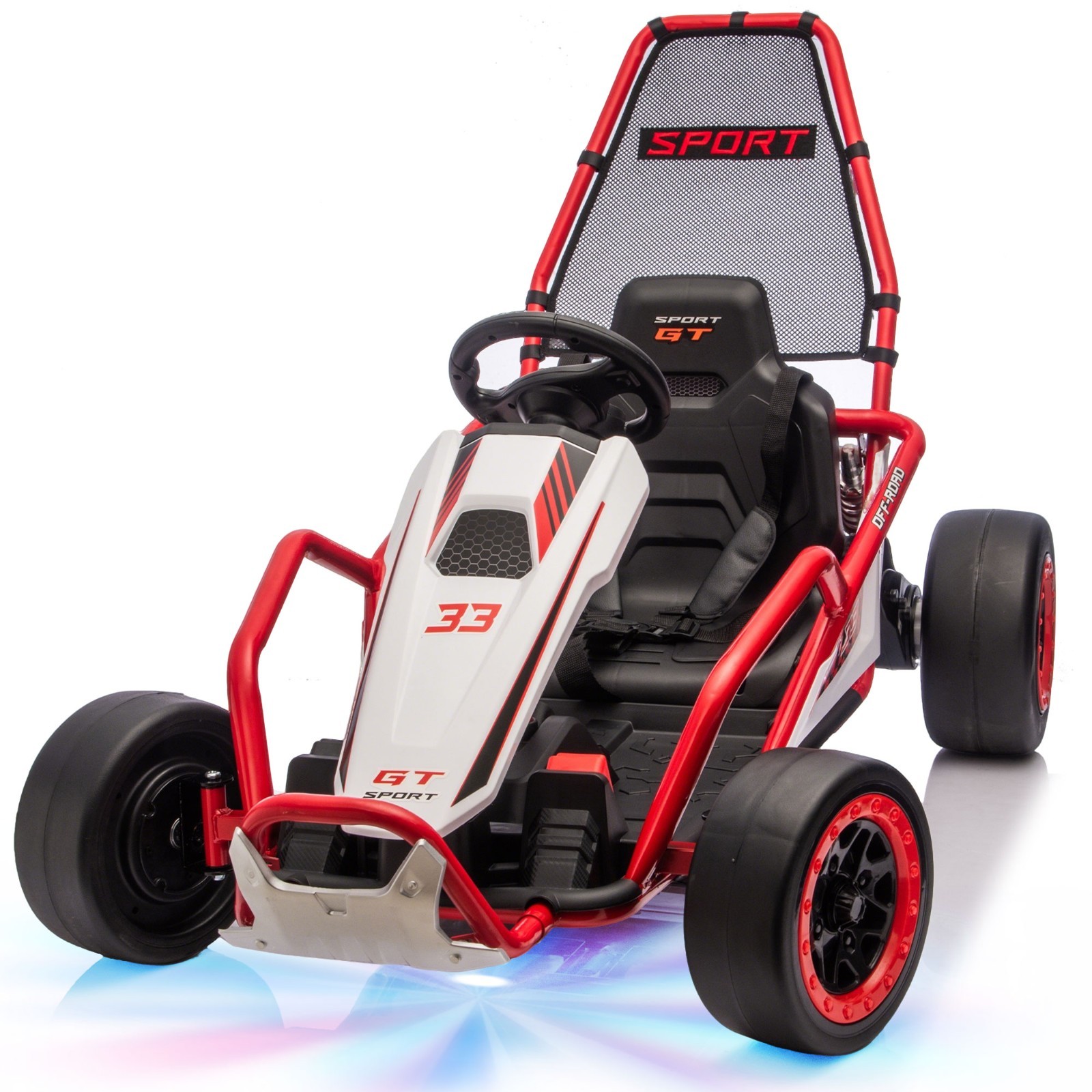 24V Kids Electric Go Kart 7AH Electric Drift Kart Car for Age 6+,400W Motor,Red