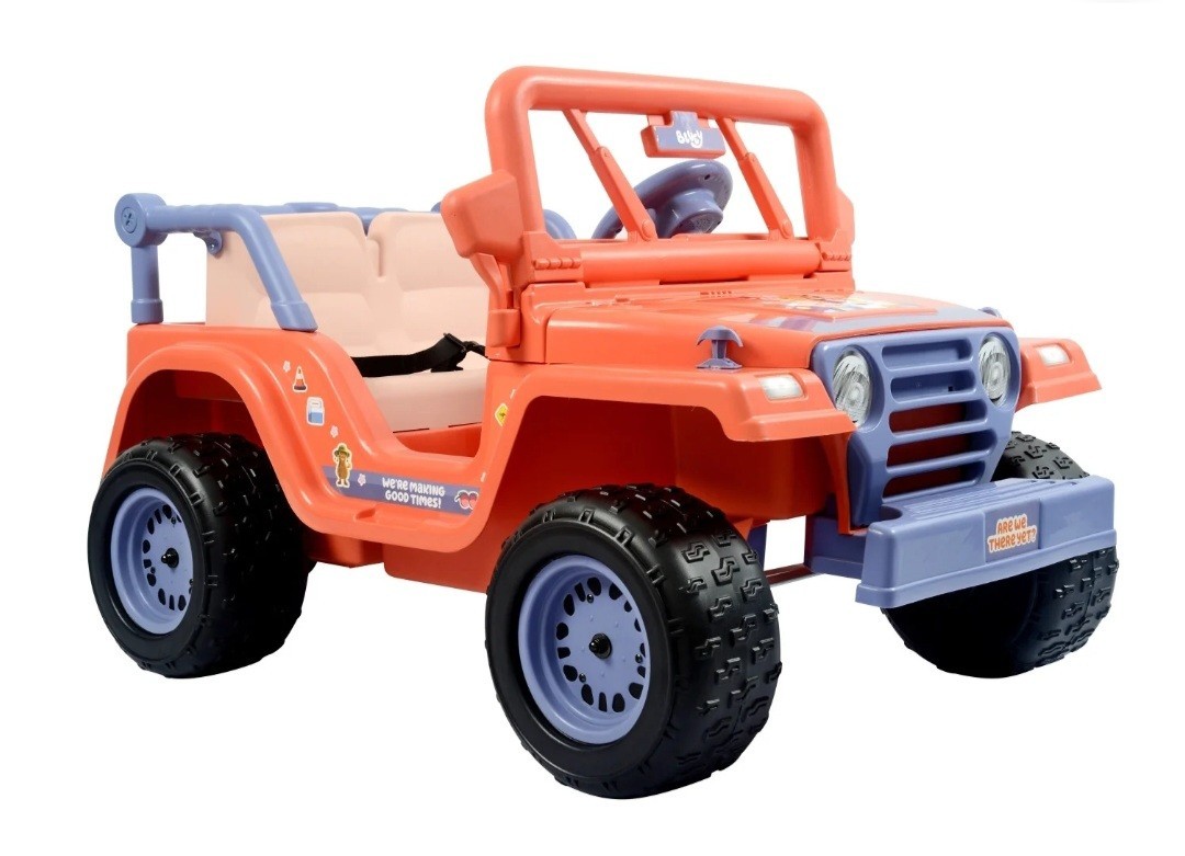 Bluey 4-Wheeler Battery-Powered 12V Ride-On Car w/ Songs from the Show, Ages 3+