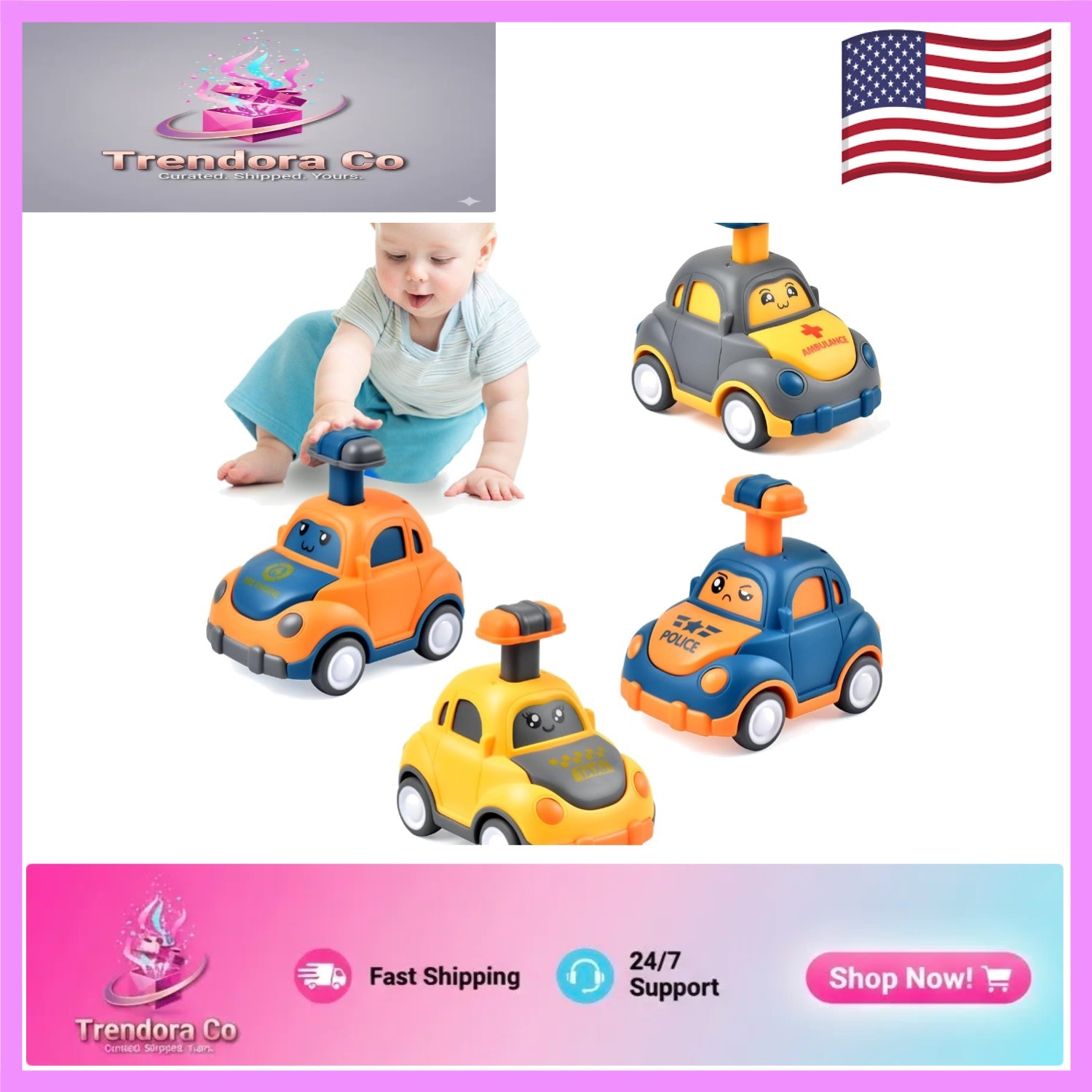 Non-toxic ABS Toy Car Set for Toddlers – Imagination Boosting Gift for Kids