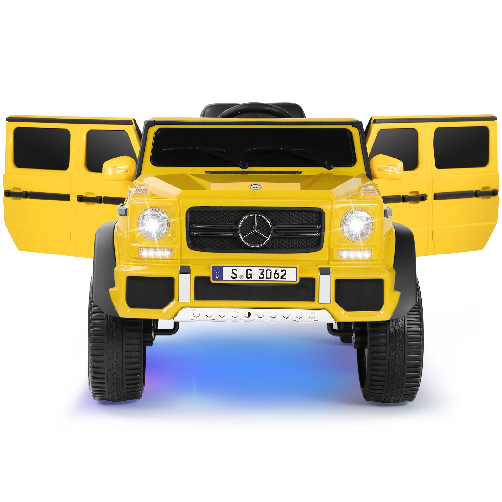 New 12V Battery Kids Yellow Ride On Mercedes-Benz Car w/3 Speed,LED,Music,Remote