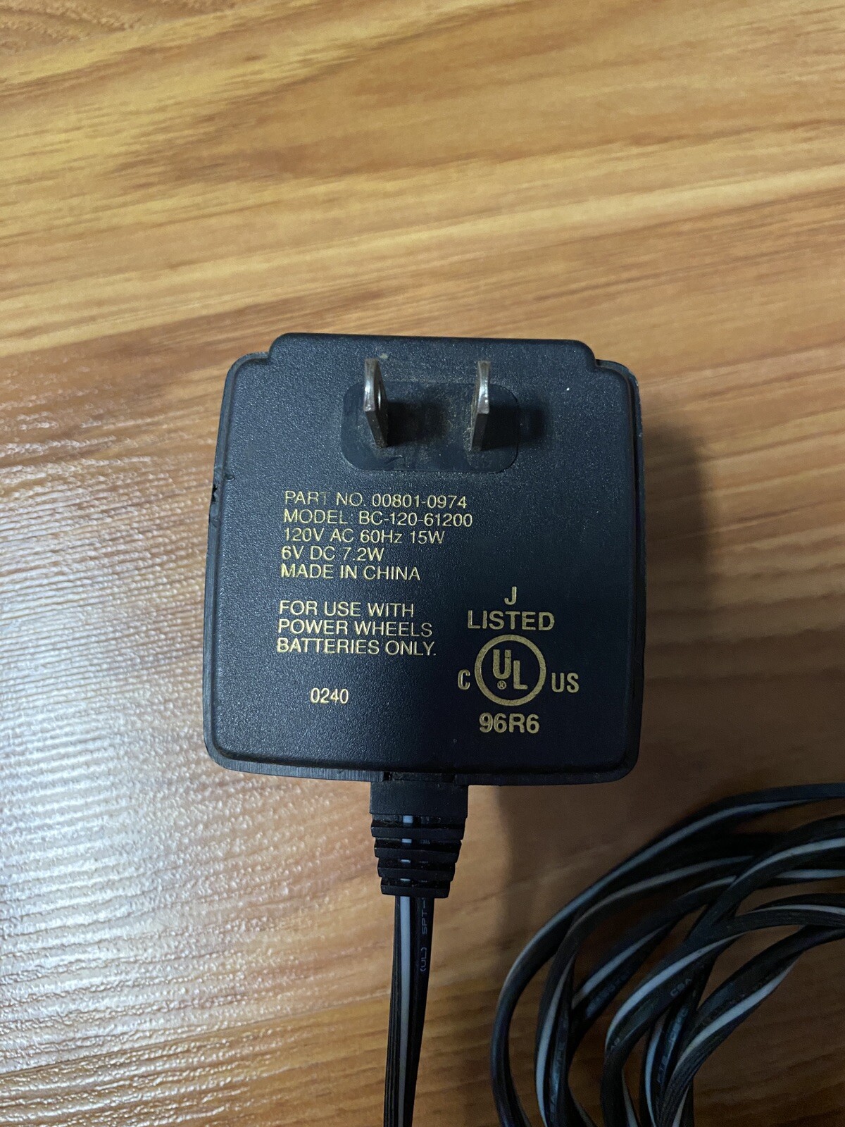 Fisher-Price Power Wheels 6 Volt Battery Charger BC-120-61200