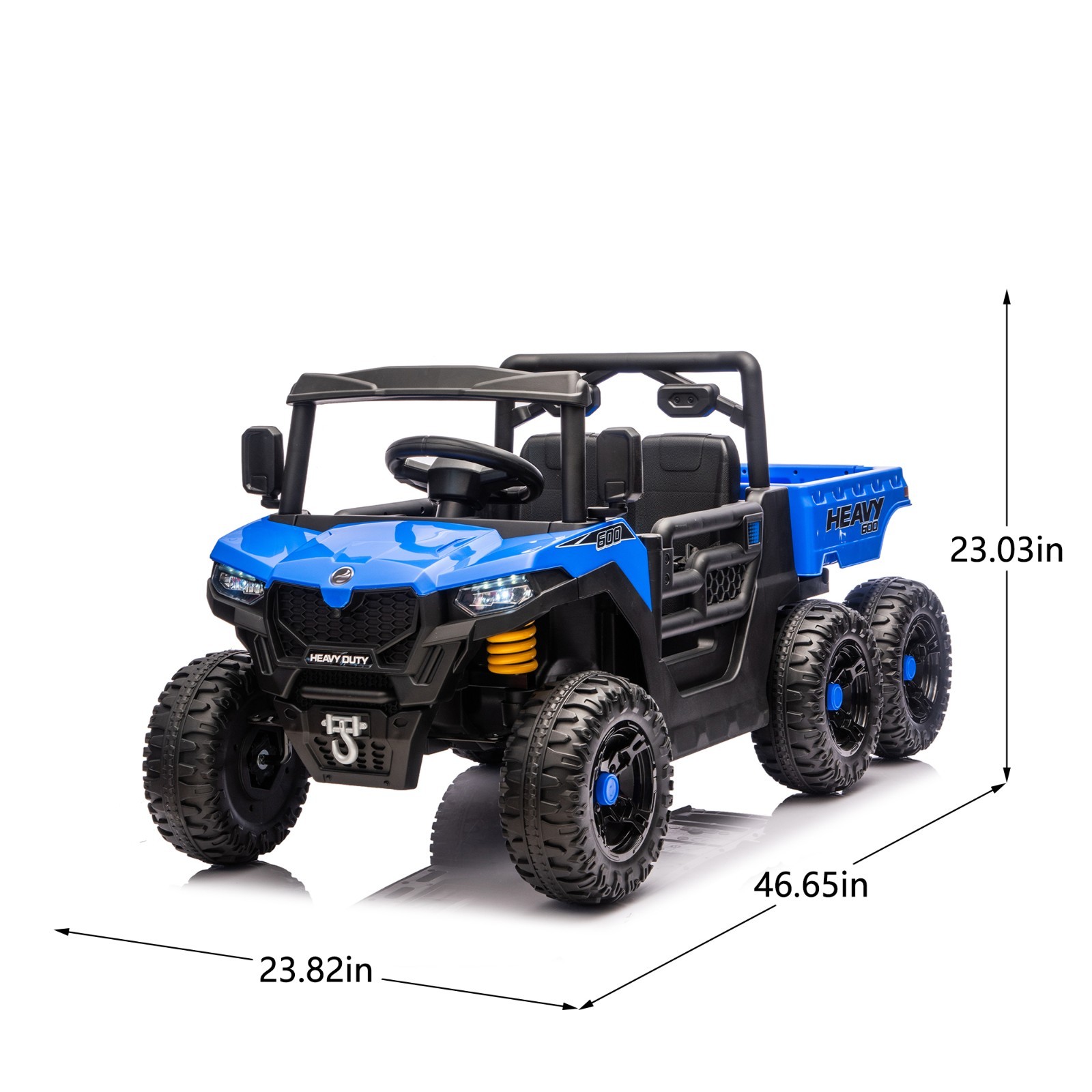 24V Kids ELectric Car Dump Truck Ride on Toys w/Remote,LED,400W Motor, Blue