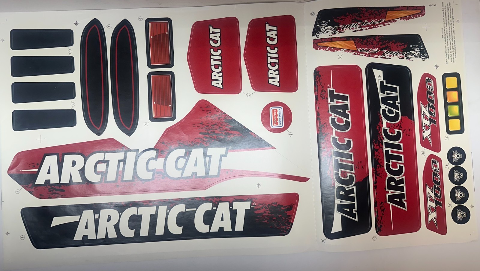 Genuine OEM Power Wheel Arctic Cat Tru Label Sheet #W8675-0311