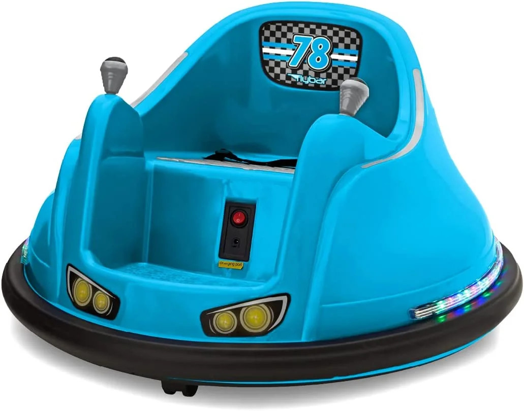 Funpark 6V Bumper Car for Toddlers, 360° Spin, LED Lights, Ages 1.5-4 Years