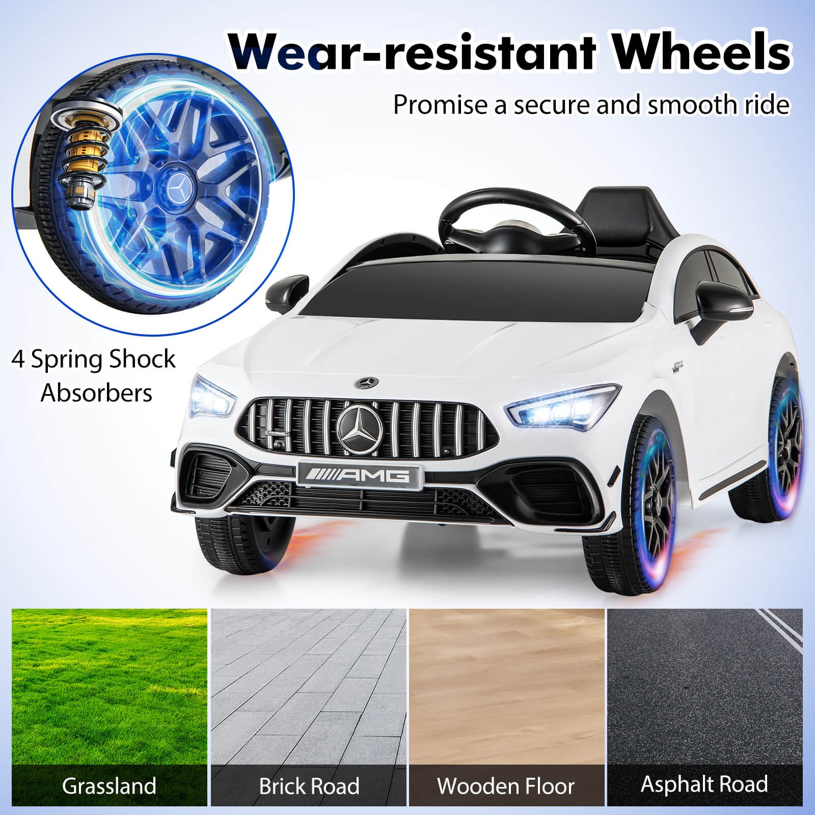 12V Kids Ride on Car w/Remote Rocking Function Transport Wheels Lights & Music