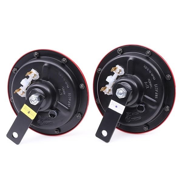 12V High/Low Frequency Super Tone Horn Set B133 Hella Stark Sound Red