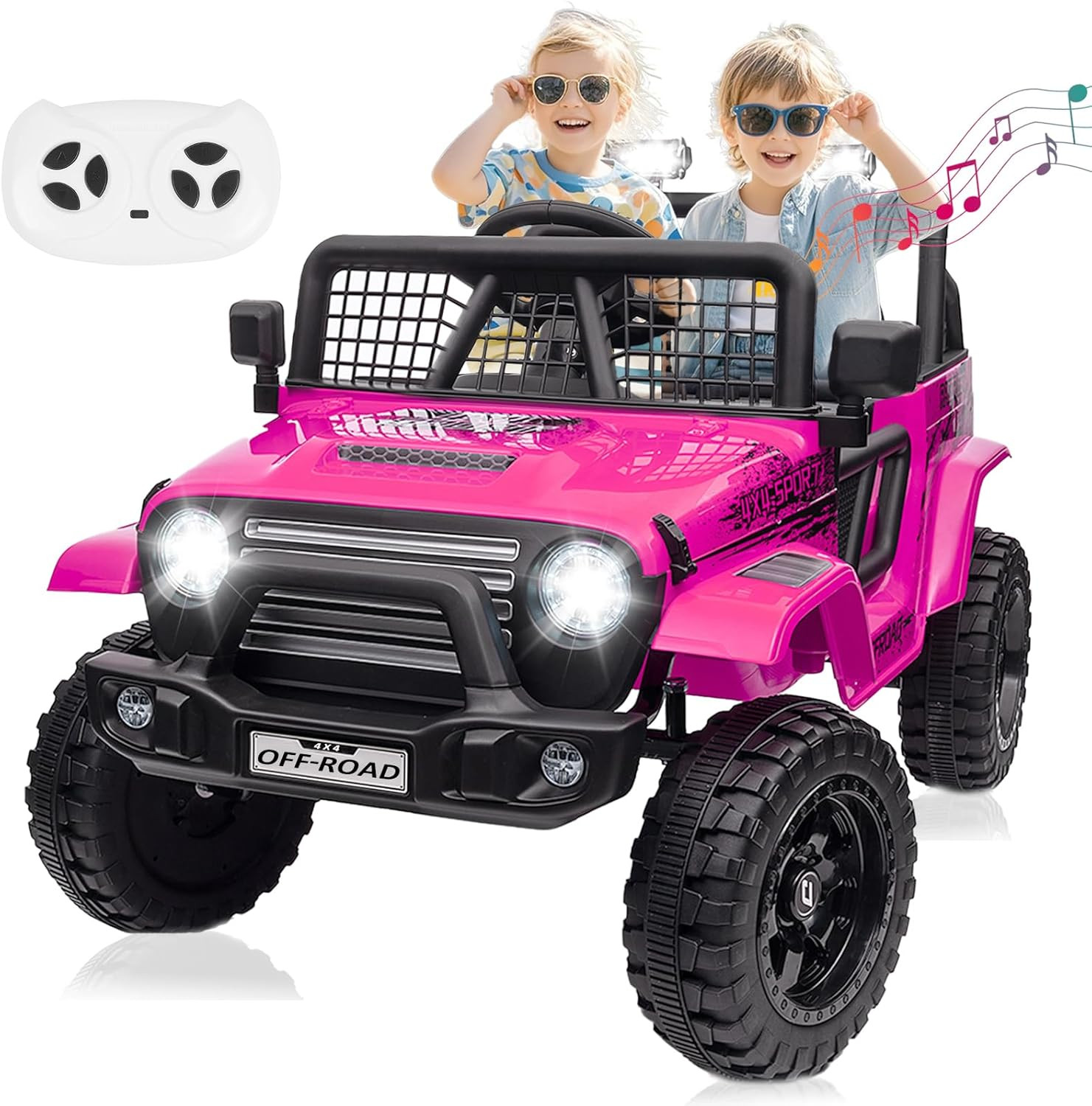 24V Ride on Jeep, Kids 2 Seater Ride on Car Truck W/4Wd Motor, Remote Control, 3