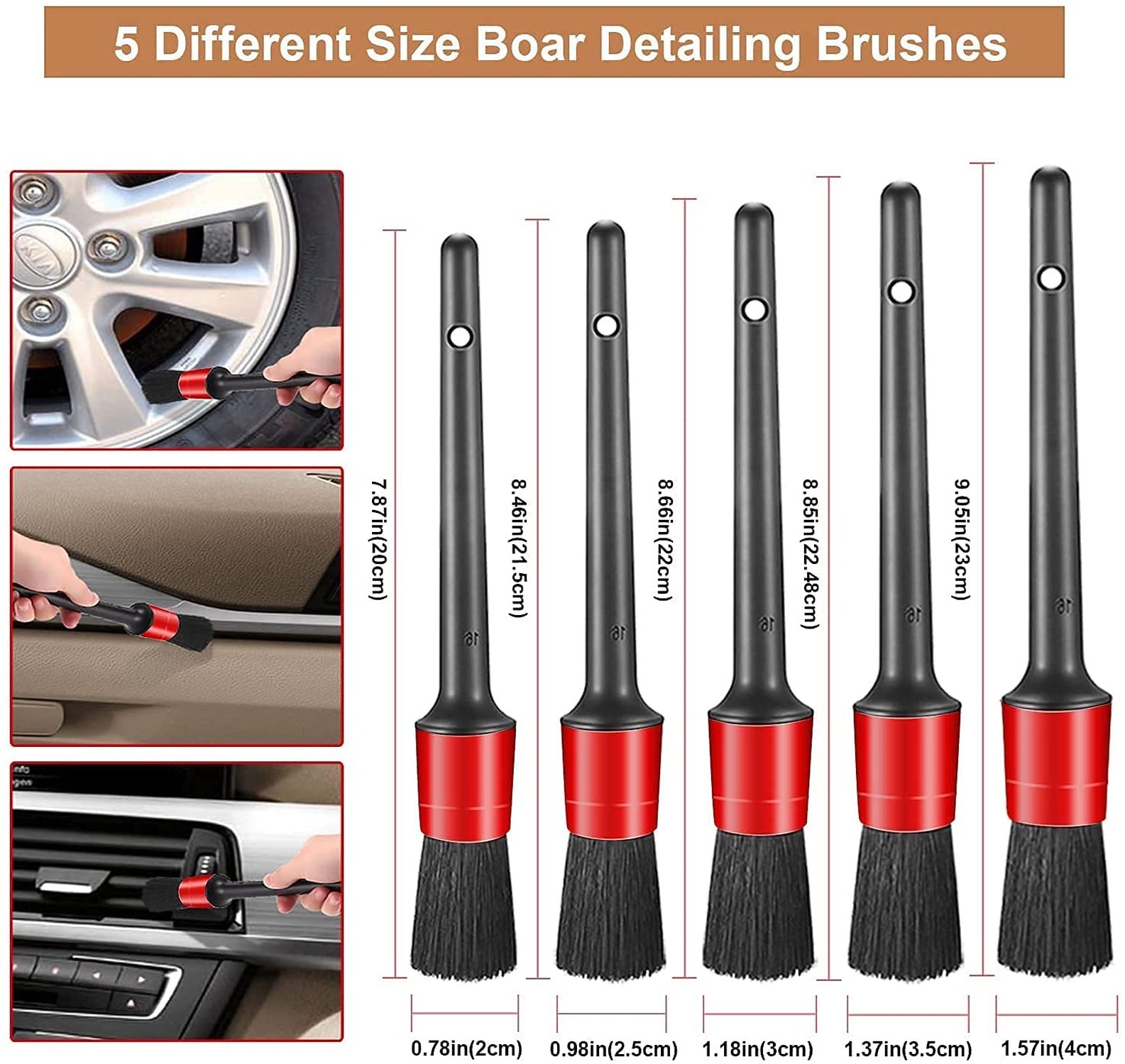 Nolimas 12Pcs Car Wheel & Tire Brush Kit,Including 17inch Long Wheel Brush,Sh…