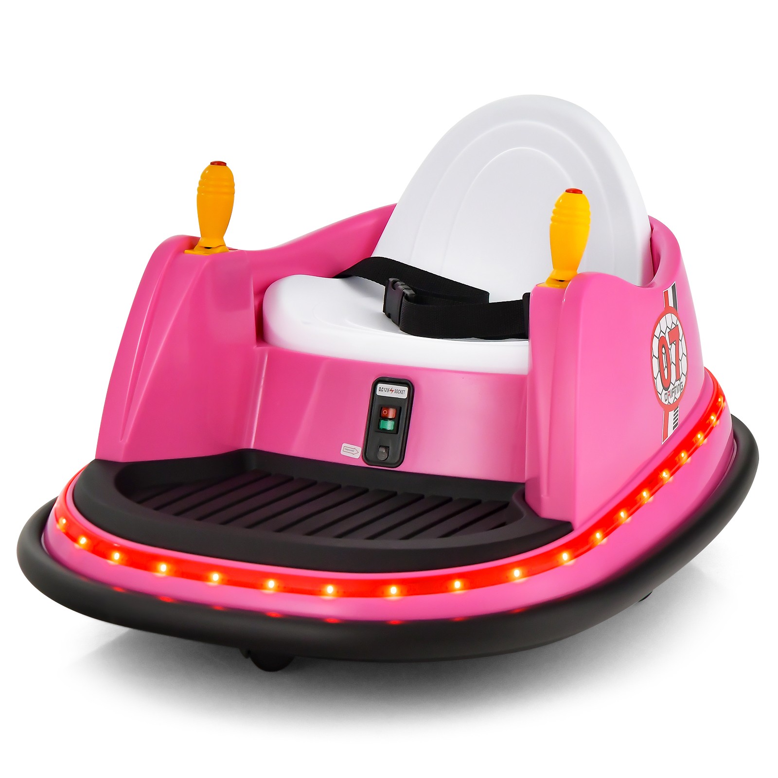 12V Vehicle 360° Spin Race Toy Kids Ride On Bumper Car w/ Remote Control Pink