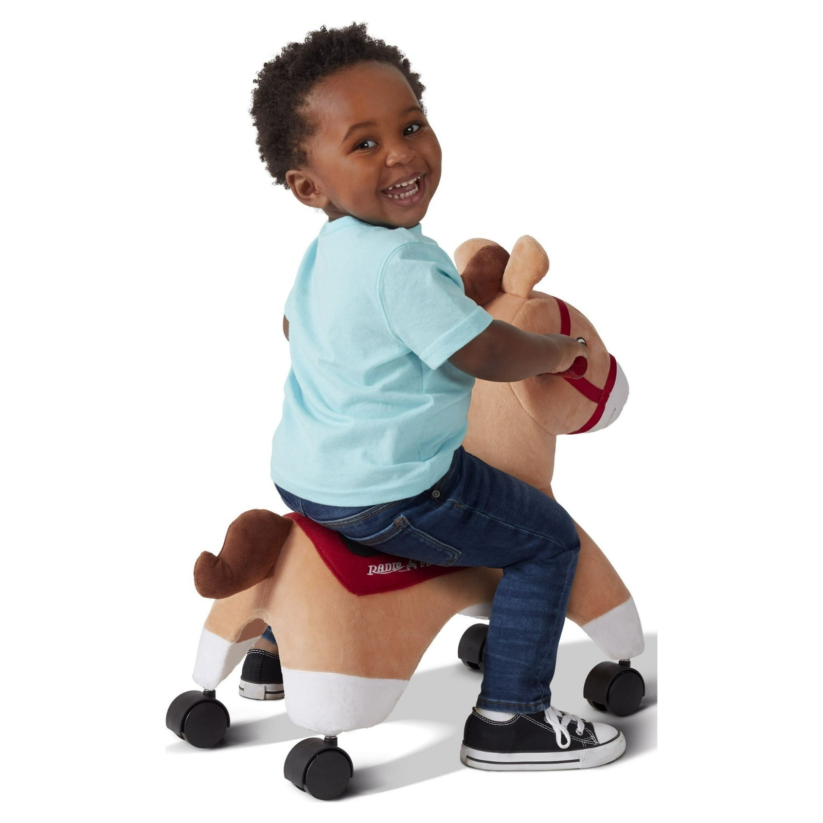 Radio Flyer, Boots: Rolling Pony, Plush Caster Ride-on Horse for Girls and Boys