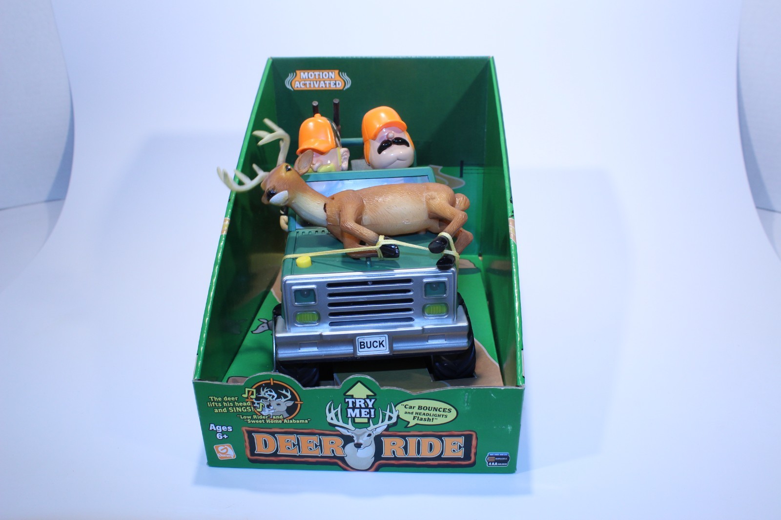 Gemmy Deer Ride Motion Activated Singing Buck Works Except Bouncing New Batt.