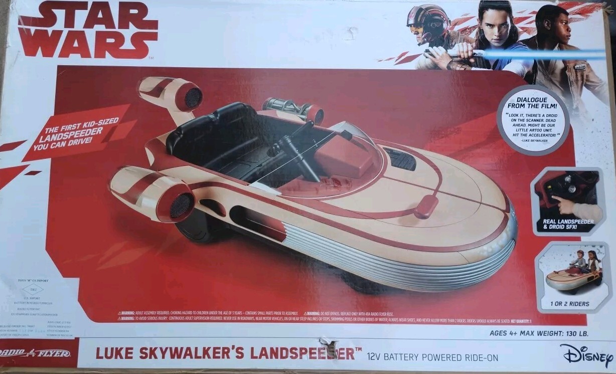 Star Wars Luke Skywalkers Landspeeder Tatooine 12v Radio Flyer New Sealed