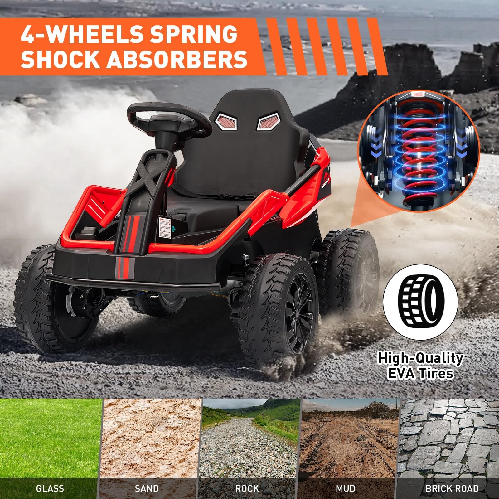 24V Kids Ride on Toy Electric Car Battery Power Wheel UTV w/Remote Control Music
