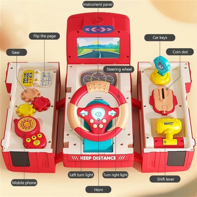 Baby Steering Wheel Toy Musical Lighting Early Learning Educational Toy