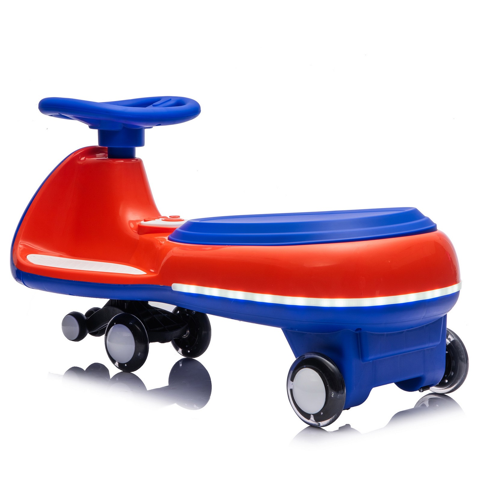 12V Kids Ride On Wiggle Car Toddler Triangular Stability Swing Car LED Music