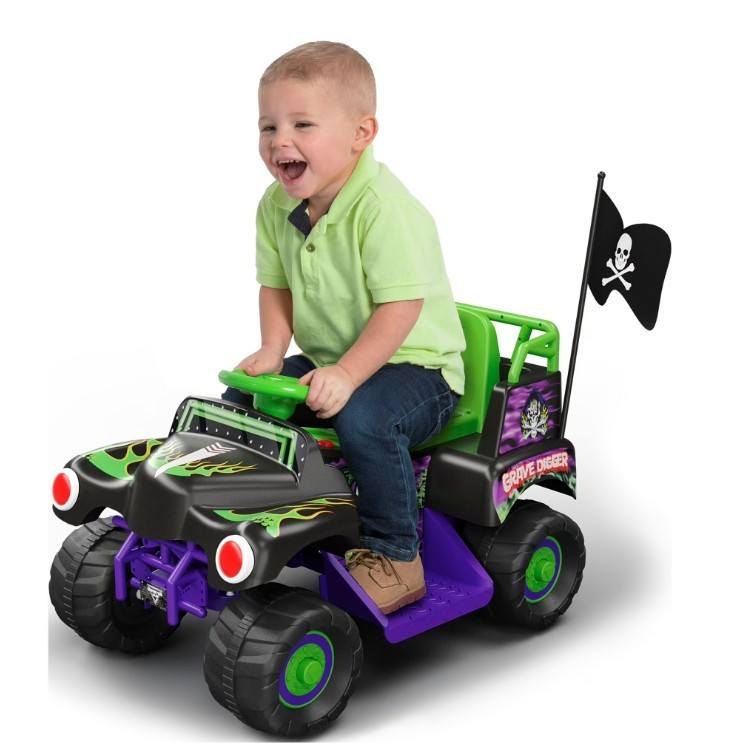 6V Grave Digger Ride on Car Monster Truck Monster Jam Graphics for Boys & Girls
