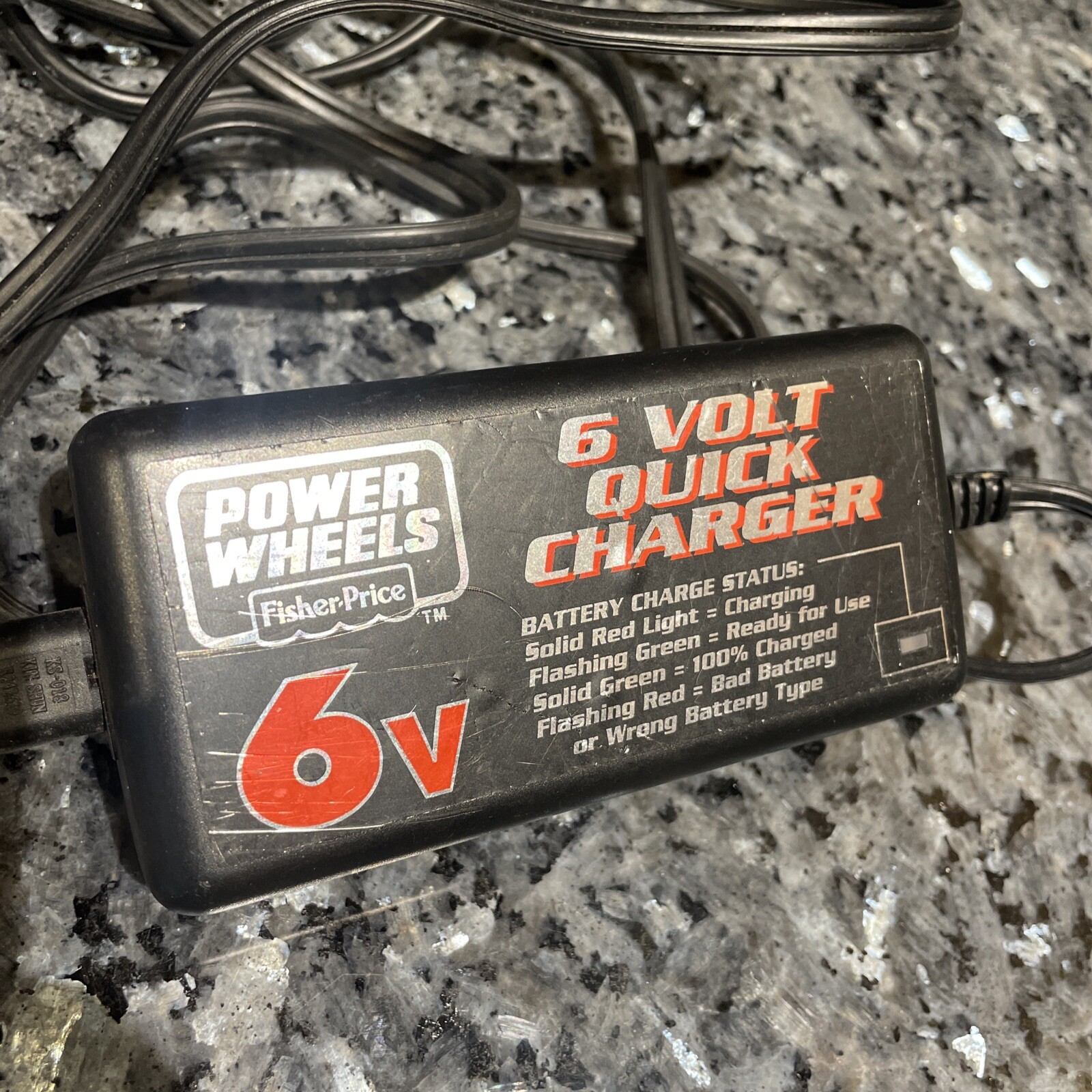 POWER WHEELS FISHER PRICE 6 VOLT QUICK BATTERY 6V 2.5A FAST CHARGER 00801-1484